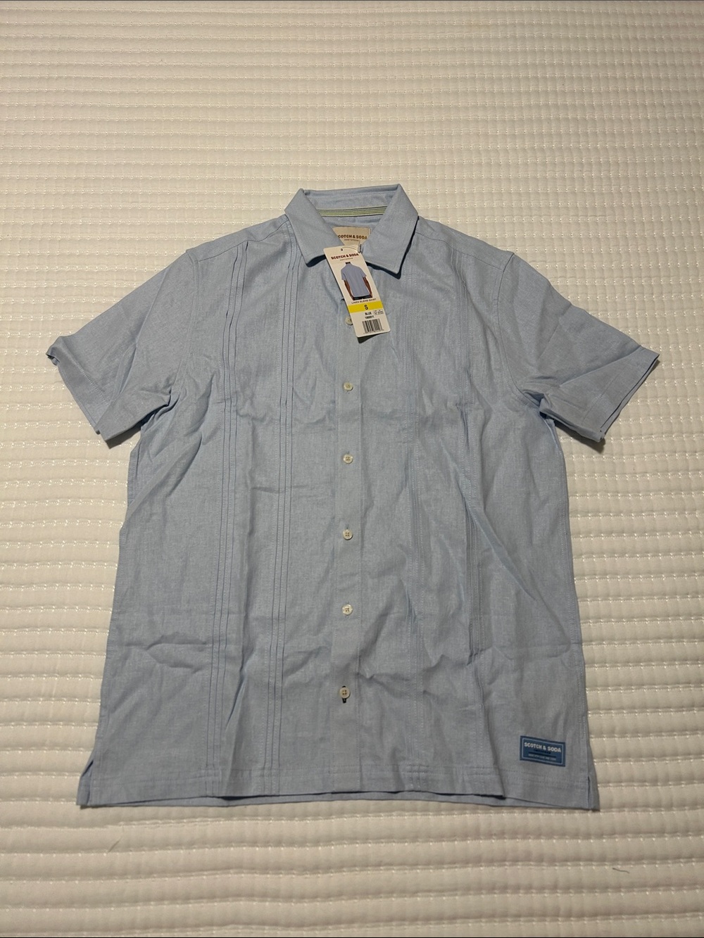 Scotch & Soda Light Blue Short-Sleeve Button-Down Shirt